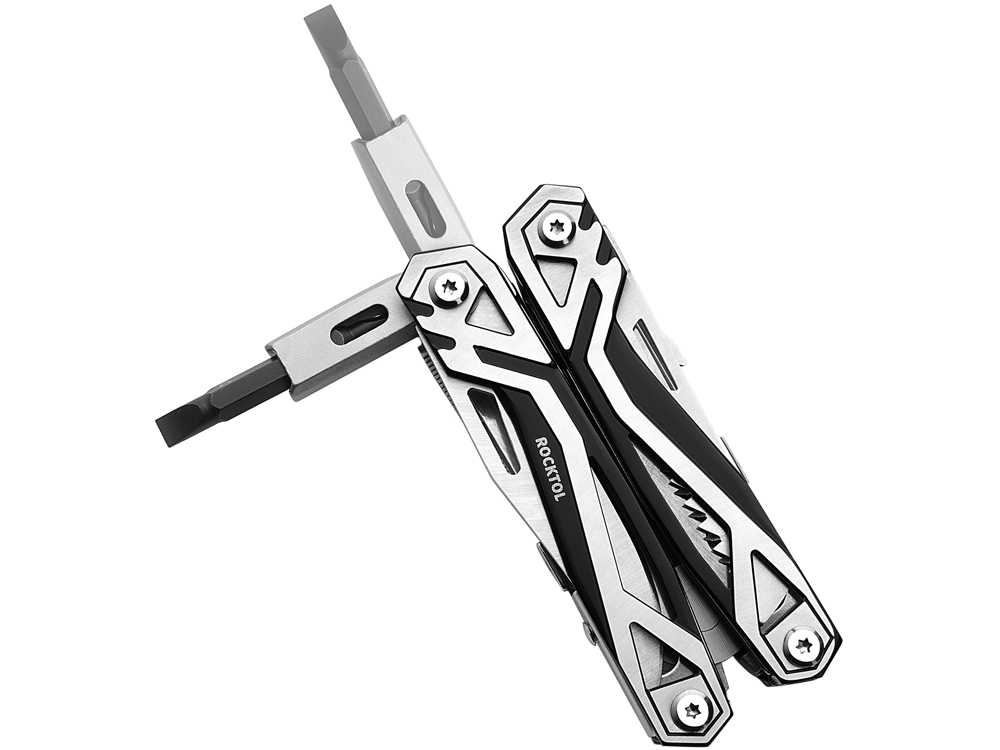 Мультитул Rocktol 21 в 1 с пружинными плоскогубцами, нержавеющая сталь, нейлоновый чехол