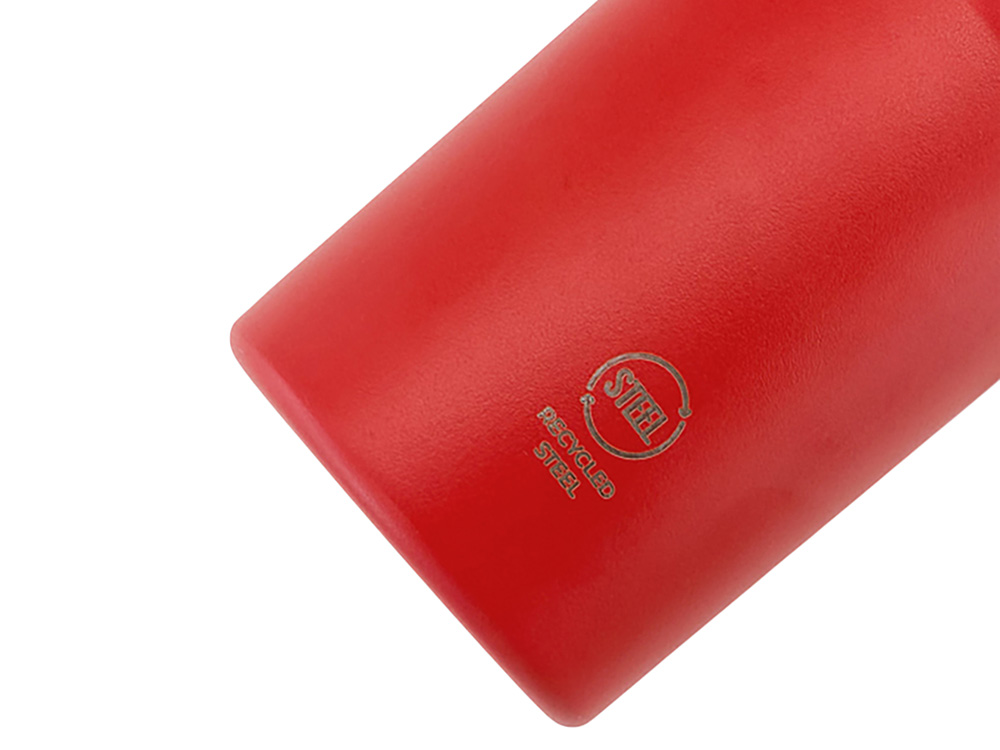 Термокружка Крэнстон с двойными стенками из переработанной нержавеющей стали, красный