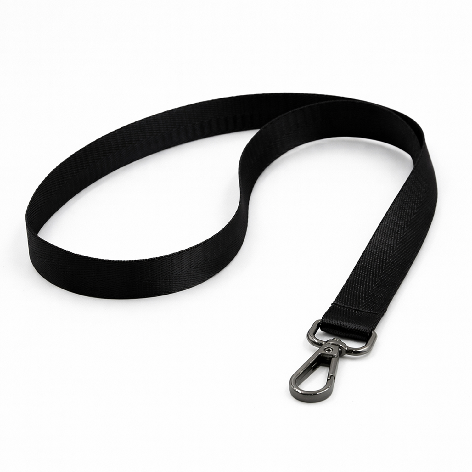 Лента для бейджа Flat, с карабином (черный)