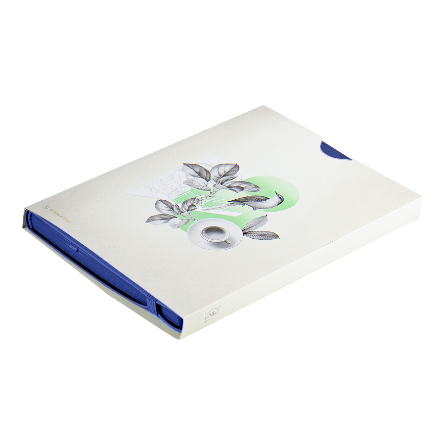 Бизнес-блокнот "RILY", формат А5,  синий, блок в точку