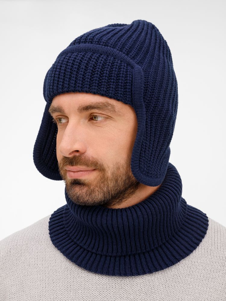 Шапка-ушанка Catch Match, темно-синяя