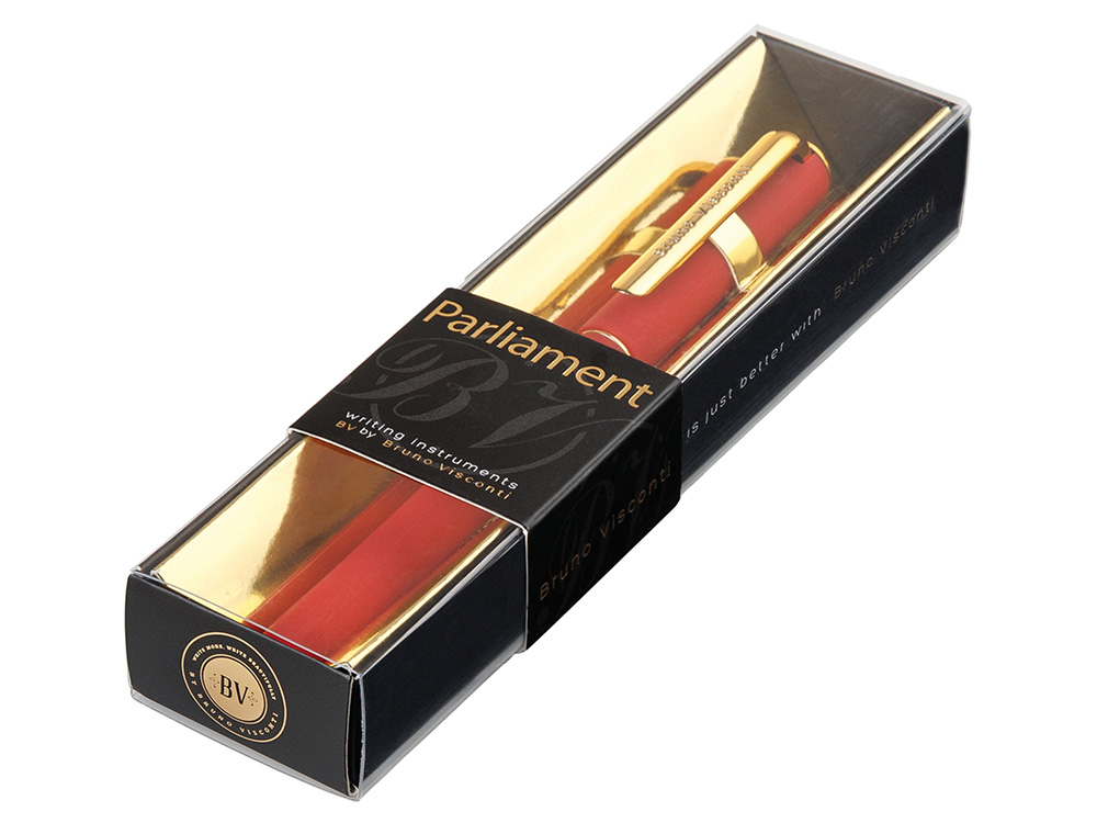 Ручка пластиковая шариковая Parliament, 0,7 мм, синие чернила, красный/золотистый Ручка пластиковая шариковая Parliament, 0,7 мм, синие чернила, красный/золотистый