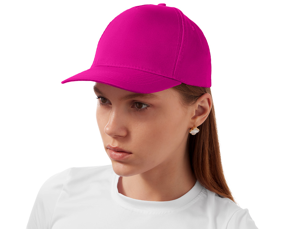 Бейсболка Poly 5-ти панельная 120гр, фуксия