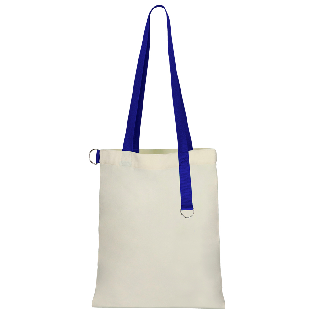 Сумка для покупок White GLOW 325 г/м² с ремувкой, синяя/синяя