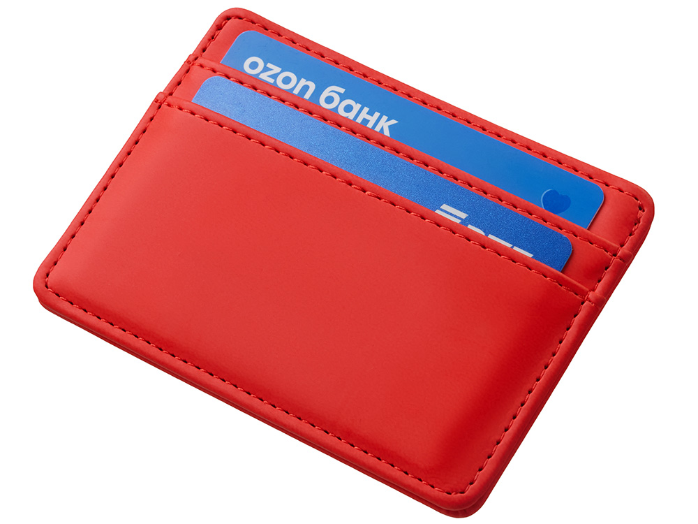 Картхолдер для двух карт и наличных денег с зажимом Crave, красный