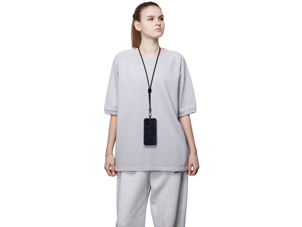 Ремешок на шею для телефона Риксо, черный Ремешок на шею для телефона Риксо, черный