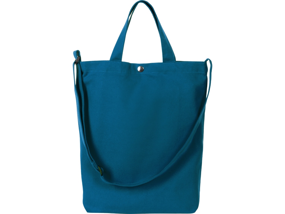 Сумка Helfer из хлопка на кнопке с регулирующейся лямкой, индиго