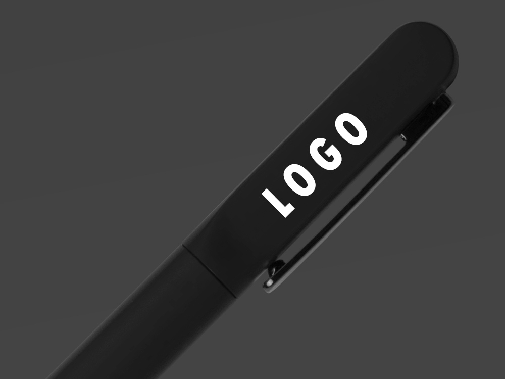 Металлическая шариковая ручка со светящимся логотипом Illuminata, черный