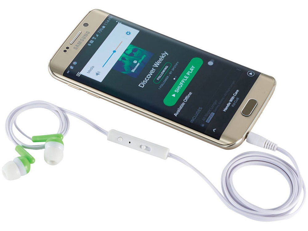 Наушники Earbuds, лайм