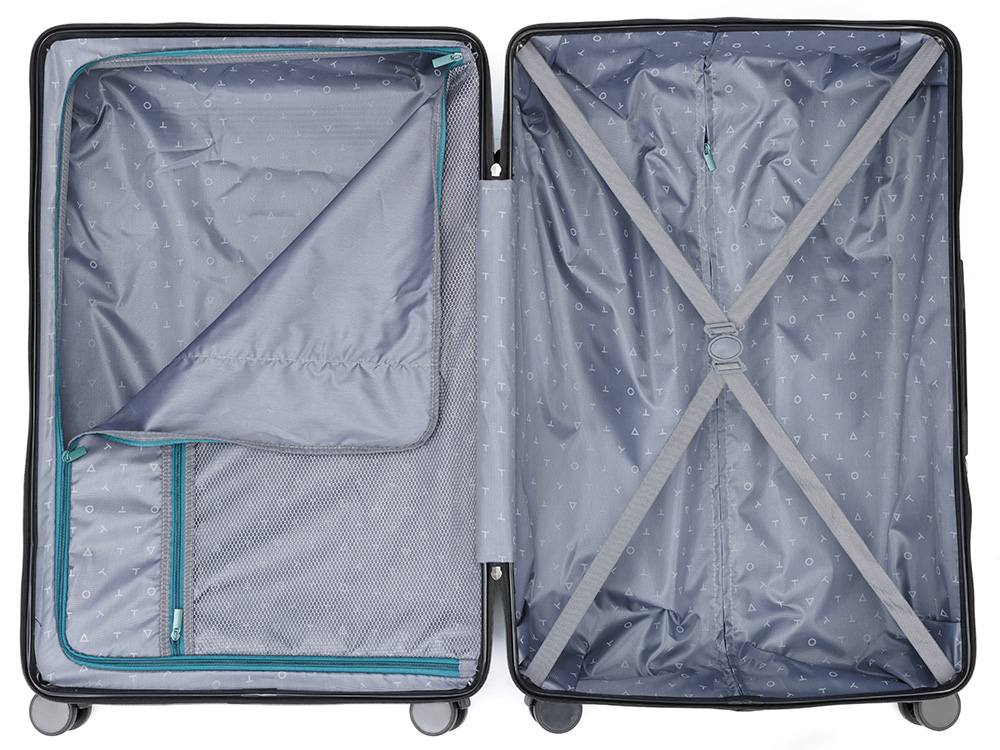 Чемодан TORBER Onego, зелёный, ABS-пластик, 79,5 х 51 х 29 см, 103 л