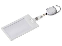 Бейдж с рулеткой-карабин Favor, белый