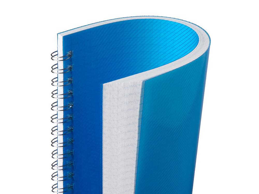 Блокнот на пружине в пластиковой обложке А5, синий