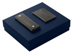 Подарочный набор Long River: картхолдер, ключница (без лого Long River), синяя коробка