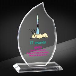 Награда из стекла с цветной печатью