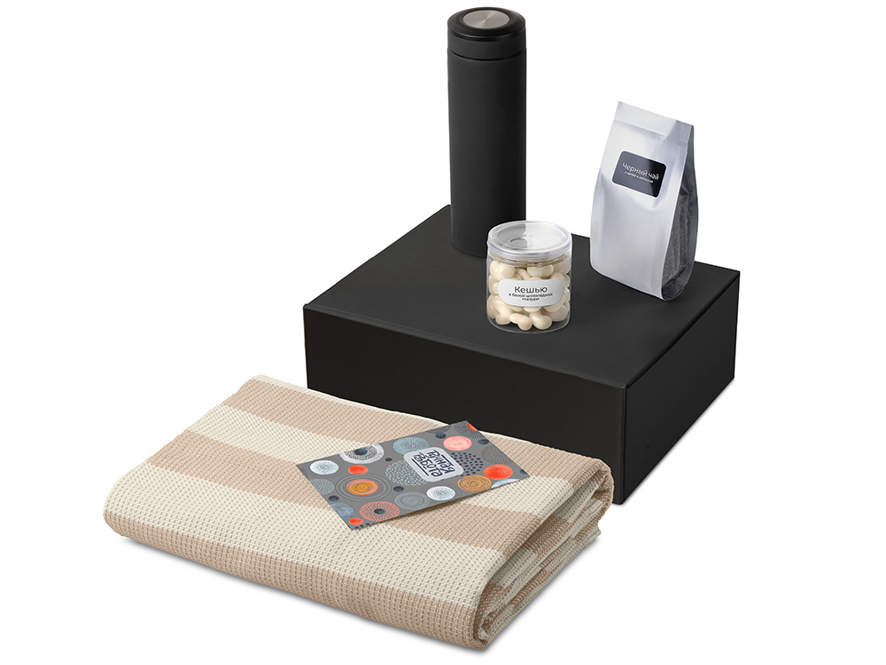 Подарочный набор Re:y. Warm с пледом, термосом и чаем Подарочный набор Re:y. Warm с пледом, термосом и чаем