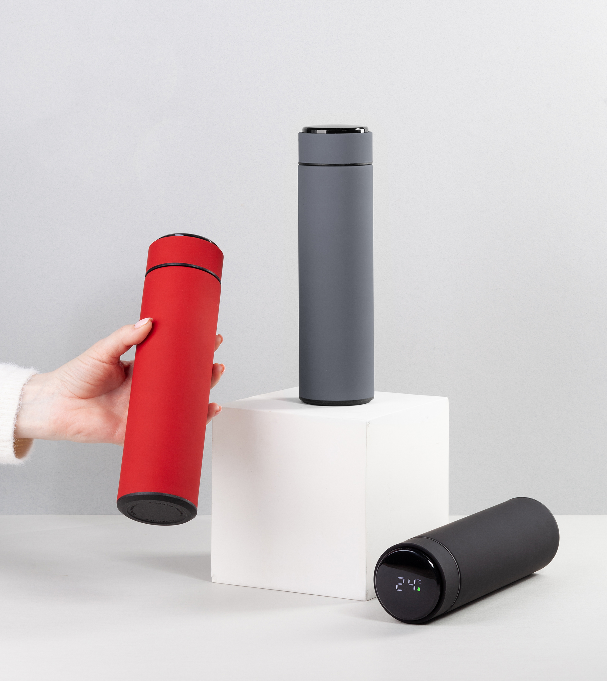 Термос "Бостон next" 500 мл с индикацией температуры, soft touch, сменная батарейка Термос "Бостон next" 500 мл с индикацией температуры, soft touch, сменная батарейка