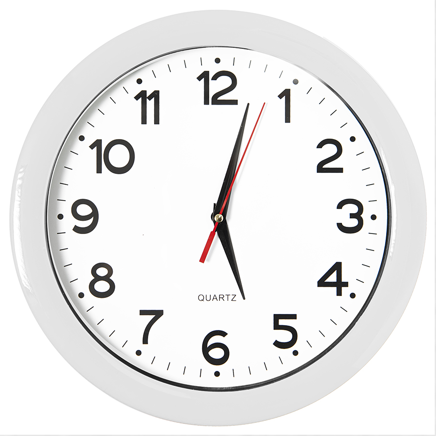 Часы настенные "ПРОМО" разборные ;  белый, D28,5 см; пластик