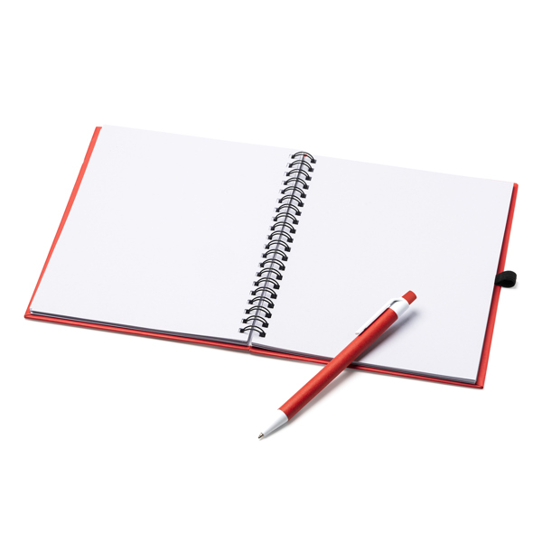 Блокнот Leynax с ручкой, красный