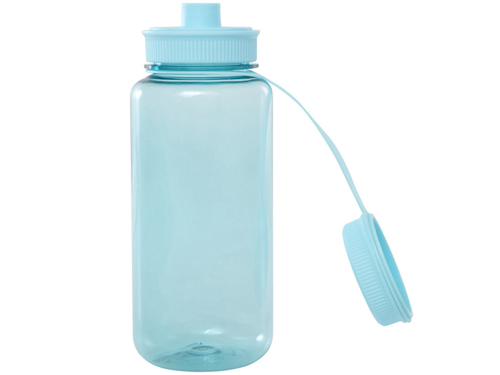 Спортивная бутылка Ryder из переработанного ПЭТ-пластика объемом 900 мл с многофункциональной крышкой, сертифицированная RCS - Бирюзовый