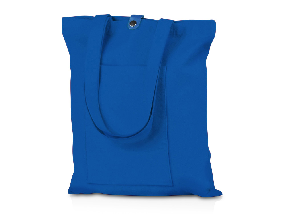 Cумка Clip из хлопка 340 г/м2 с застежкой из экокожи, синий