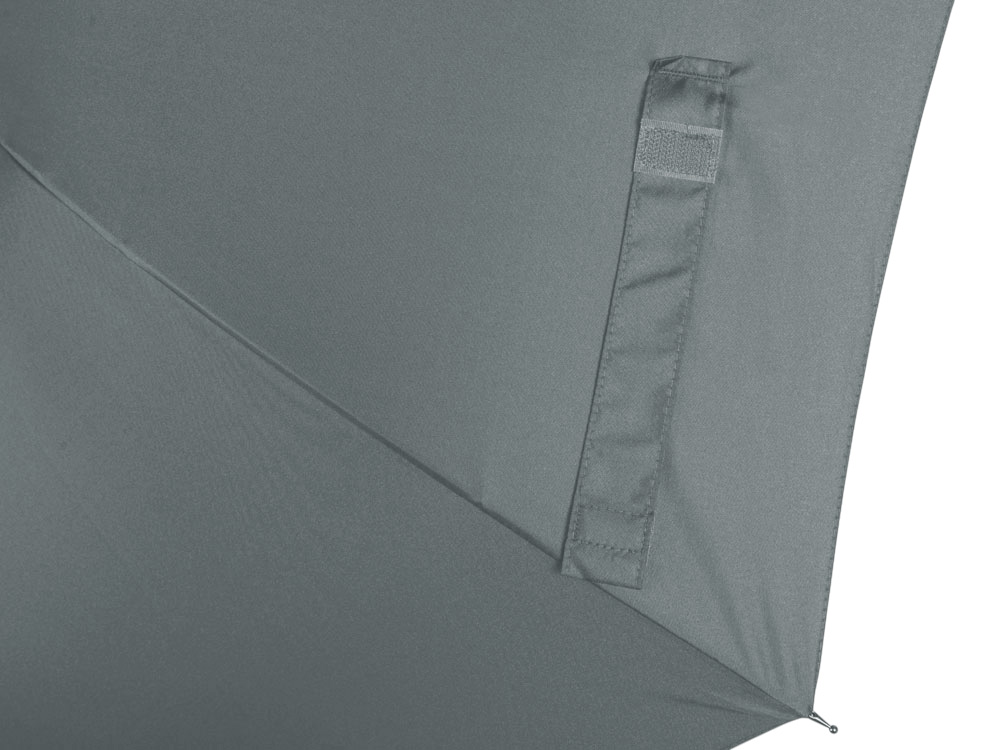 Зонт-трость Reviver с куполом из переработанного пластика, серый