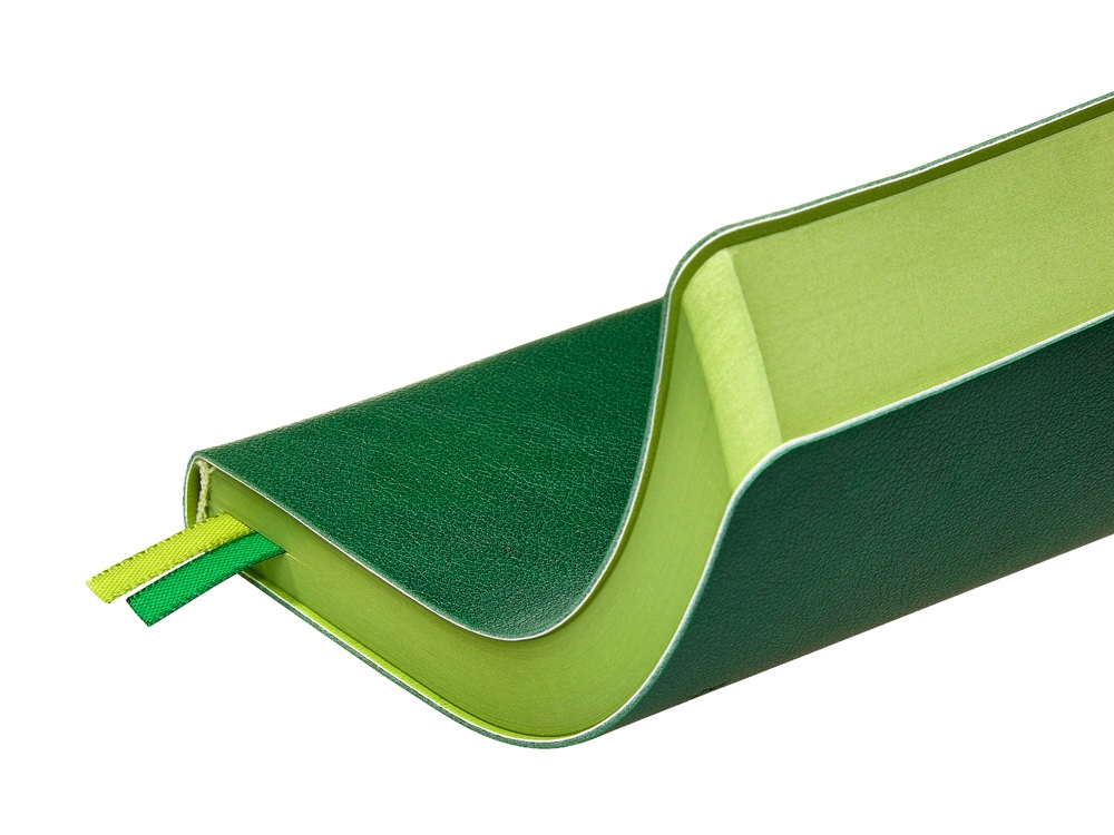 Ежедневник А5 датированный Boston 2026, зеленый с салатовым обрезом Ежедневник А5 датированный Boston 2026, зеленый с салатовым обрезом