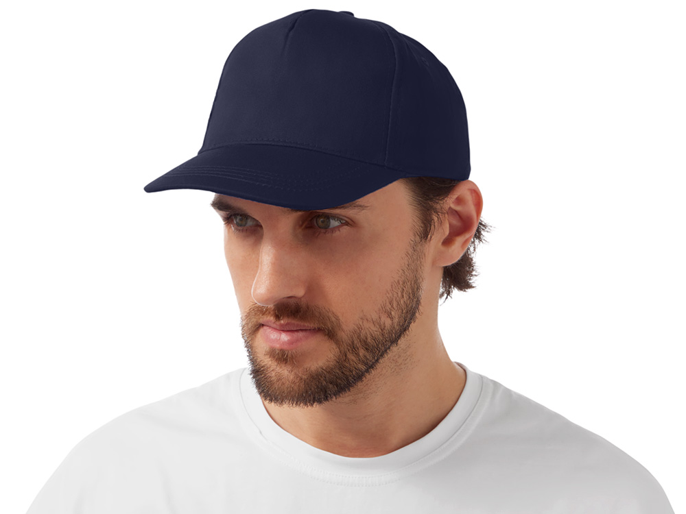 Бейсболка Мемфис 230 5-панельная, темно-синяя