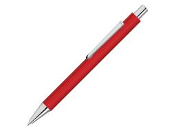 Ручка шариковая металлическая Pyra soft-touch с зеркальной гравировкой, красный