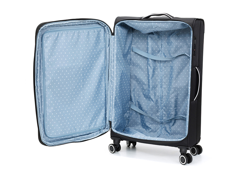 Чемодан TORBER НЕРО, чёрный, переработанный ПЭТ, 48 х 28 х 79 см, 90 л Чемодан TORBER НЕРО, чёрный, переработанный ПЭТ, 48 х 28 х 79 см, 90 л