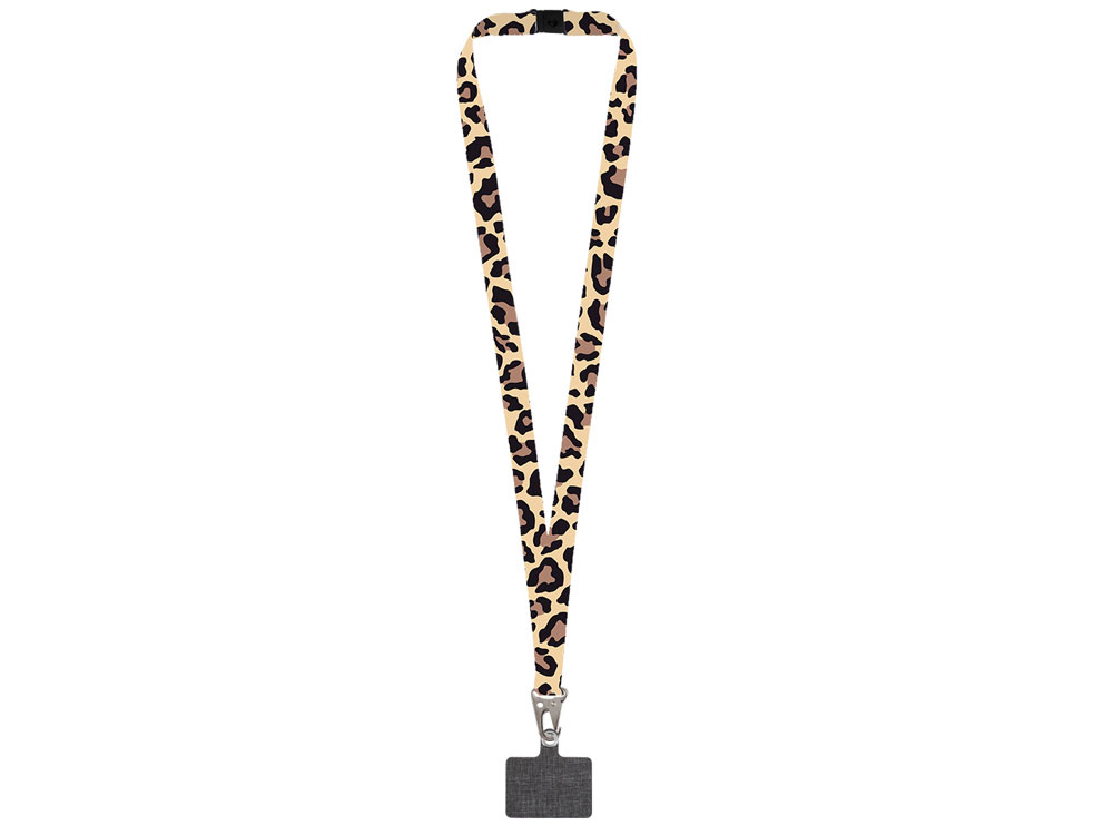 Ланъярд 2,5 см под сублимацию с большим карабином, замком обрыва и большим держателем для телефона из ПЭ