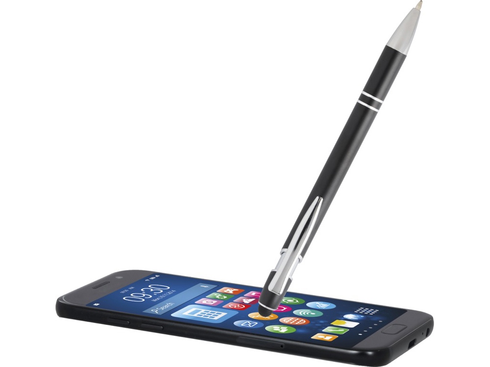 Kish шариковая ручка с серебристой отделкой - сплошной черный (черные чернила)