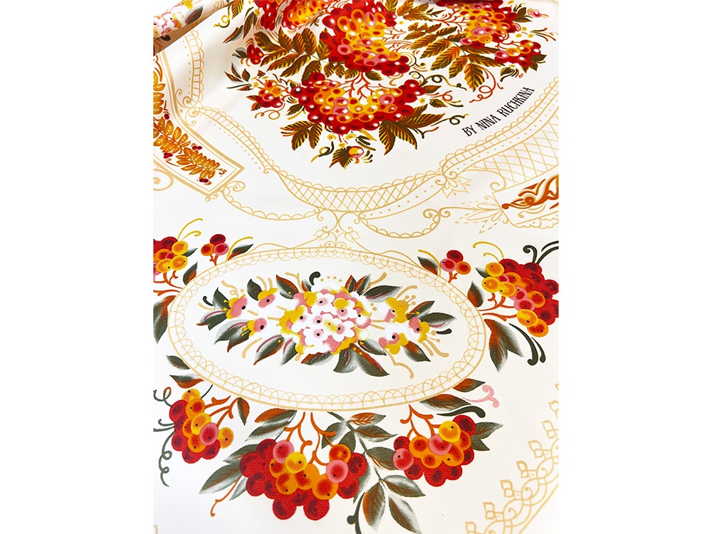 Платок Тагильский поднос, молочный