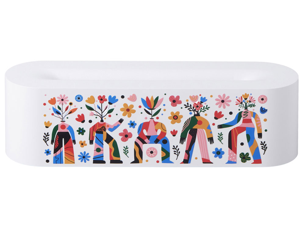 Увлажнитель с эффектом пламени Flame, белый с УФ-печатью DTF