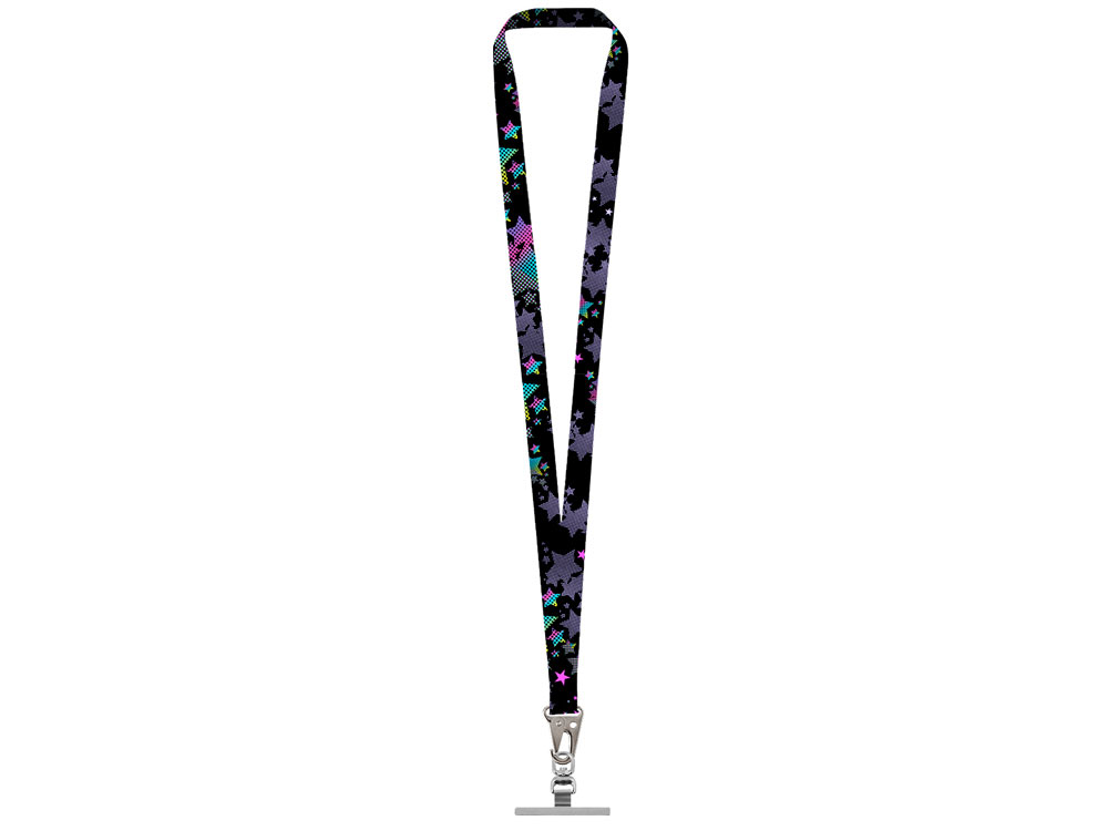 Ланъярд 2,5 см под сублимацию с большим карабином и металлическим держателем для телефона