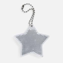 Пешеходный светоотражатель с цепочкой «Звезда», белый
