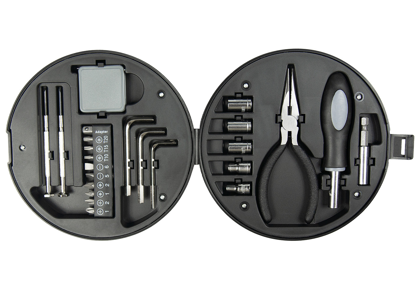 Набор инструментов в форме колеса TORQ, черный