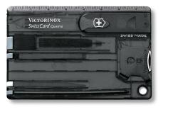 Швейцарская карточка VICTORINOX SwissCard Quattro, 14 функций, полупрозрачная чёрная
