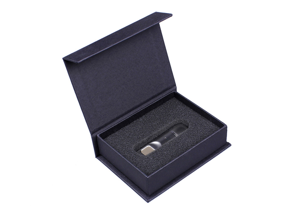 Металлическая флешка со сканером отпечатков пальцев в подарочной упаковке на 256 Гб, серебристый