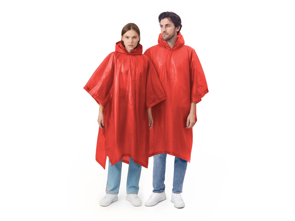 Пончо Hawaii c чехлом унисекс, красный