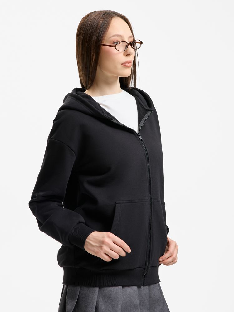 Толстовка унисекс оверсайз Sartoro, черная Толстовка унисекс оверсайз Sartoro, черная