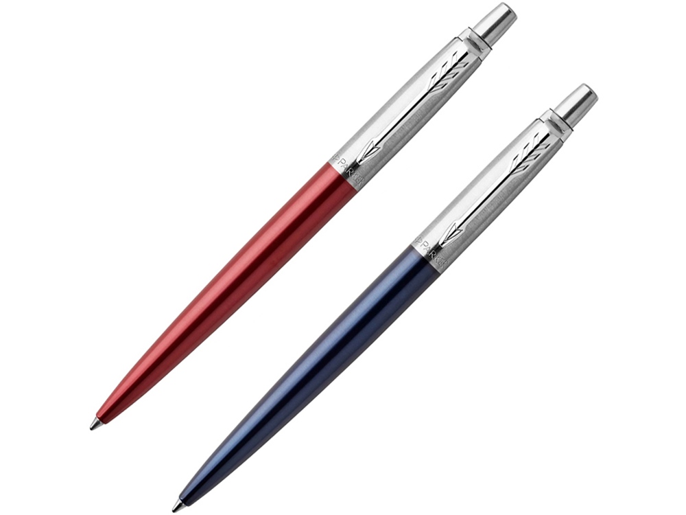 Набор из 2х ручек : Parker Jotter London Parker Jotter Essential, Kensington Red CT и Jotter Essential, Royal Blue CT, стержень: M