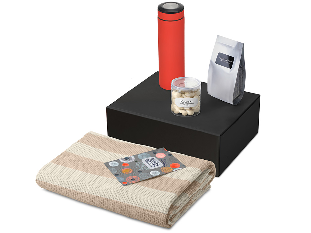 Подарочный набор Re:y. Warm с пледом, термосом и чаем Подарочный набор Re:y. Warm с пледом, термосом и чаем