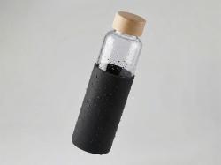 Бутылка для воды стеклянная Refine, в чехле, 550 мл, черный