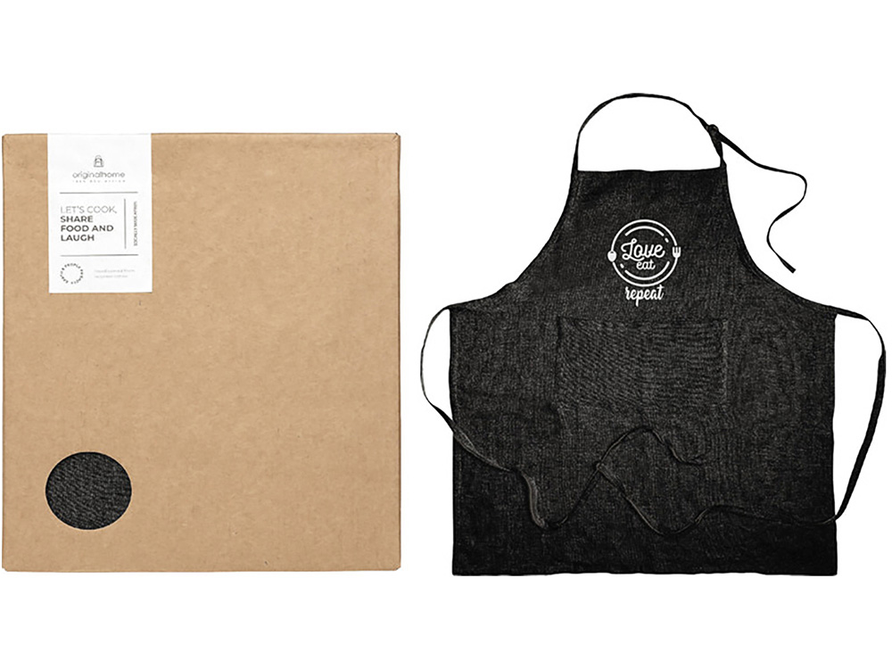 Originalhome фартук из переработанных материалов - сплошной черный