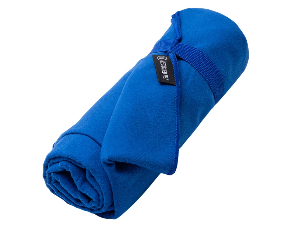 Легкое полотенце Gulpi из микрофибры RPET с ремешком для складывания, 70*120 см, королевский синий Легкое полотенце Gulpi из микрофибры RPET с ремешком для складывания, 70*120 см, королевский синий