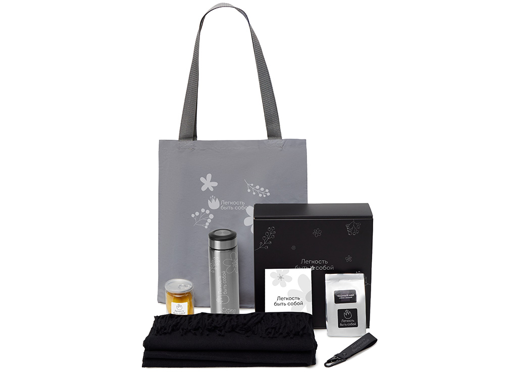 Подарочный набор Re:f. Walk с палантином, шопером и термосом