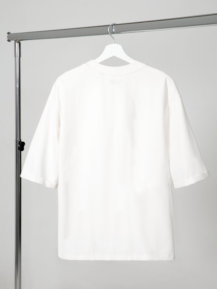 Футболка оверсайз унисекс Kosmos 2.0, кремовая Футболка оверсайз унисекс Kosmos 2.0, кремовая