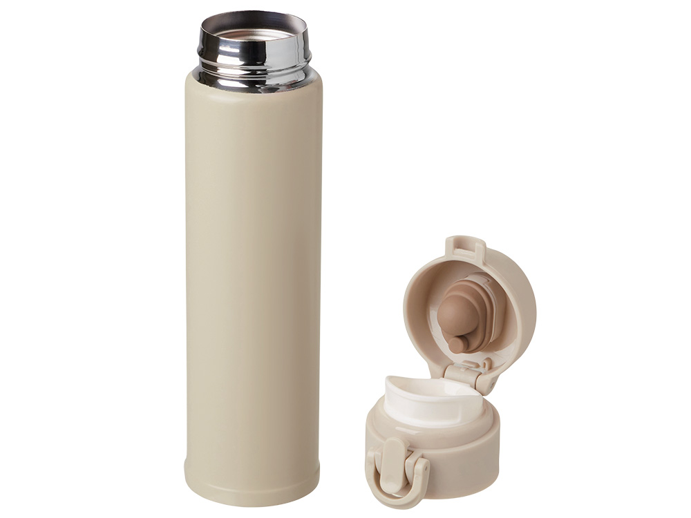 Вакуумная герметичная термокружка Inter, бежевый, нерж. сталь Вакуумная герметичная термокружка Inter, бежевый, нерж. сталь