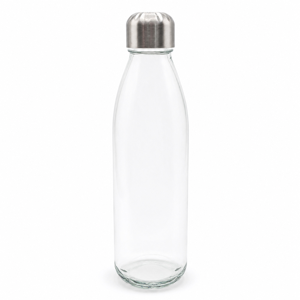 Бутылка стеклянная с манжетой и держателем Glassy, чёрная