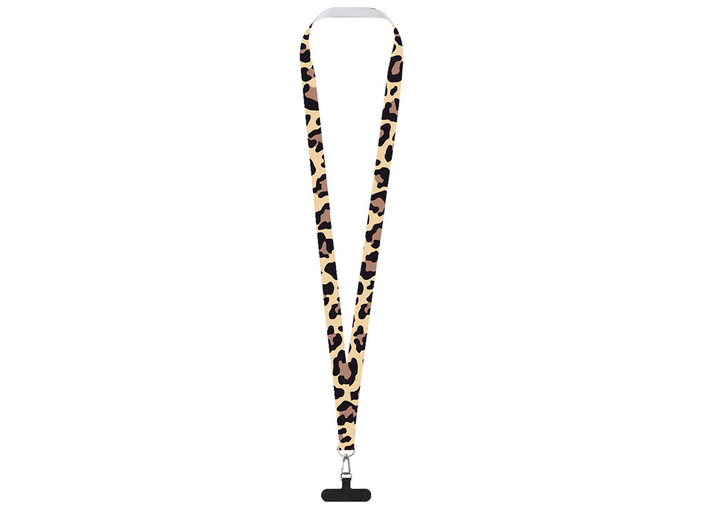 Ланъярд 2 см под сублимацию с трендовым карабином и узким держателем для телефона из ПЭ, серебристый